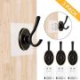 XYCING Heavy Duty Coat Hook with No Drilling Self Adhesive Hanging Nails, Black with Copper Highlights Clothes Hook, Coat Hangers Utility Storage Hooks with 2 Installtion Way - 3 Packs