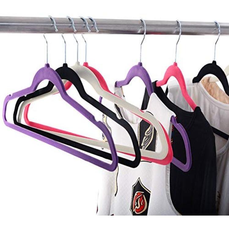 100PCS Velvet Hangers Premium Non-Slip Flocked Clothes Hangers Suit/Shirt/Pants  