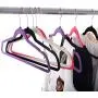 Cute 100Pcs Non Slip Velvet Clothes/Suit/Shirt/Pants Hangers White, Black, Purple And Red