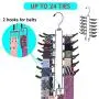 Frank Pressie Heavy Duty Pants Hangers Space Saving Non Slip Skirt Hanger Open Ended Pant Organizer Clothes and Multifunctional Tie Rack for Belts Pack of 3