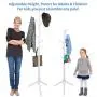 Clewiltess Wooden Tree Coat Rack Stand, 8 Hooks Super Easy Assembly, Hallway/Entryway Coat Hanger Stand for Clothes, Suits, Accessories (White)