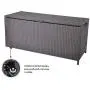 BABYLON Outdoor Patio Wicker Storage Container Deck Boxes Made of Antirust Aluminum Frames and Resin Rattan, 86-Gallon (Brown) (Large, Brown)
