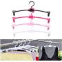 20pcs Random Color Arc Hangers Portable Hook Kids Clothes Hangers Clothes Drying Rack Plastic Bra Design Outdoor Hanging Organizer