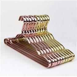 Household Adult Clothes Hanger No Rust Heavy Duty Rose Gold Metal Hanger Closet Organizer 10pcs Random Color