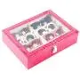 JOANNAS HOME 8 Slot Eyeglass Sunglass Storage Box, PU Leather Glasses Display Case Storage Organizer Collector (Rose Red) JOANNAS HOME 8 Slot Eyeglass Sunglass Storage Box, PU Leather Glasses Display Case Storage Organizer Collector (Rose Red)