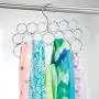 iDesign Axis Metal Loop Scarf Hanger, No Snag Closet Organization Storage Holder for Scarves, Mens Ties, Womens Shawls, Pashminas, Belts, Accessories, Clothes, 18 Loops, Chrome