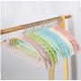 42cm 10 pcs Random Color Plastic Skid-Resistant Clothes Hangers for Adult PVC Coating Clothing Hangers with Stainless Steel Hook Dry Wet