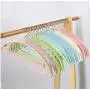 42cm 10 pcs Random Color Plastic Skid-Resistant Clothes Hangers for Adult PVC Coating Clothing Hangers with Stainless Steel Hook Dry Wet