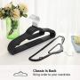 SONGMICS Pack of 50 Coat Hangers, Heavy Duty Plastic Hangers with Non-Slip Design, Space-Saving Clothes Hangers, 0.2-Inch Thickness, 360° Swivel Hook, 16.5 Inches Wide, Black UCRP20BK50