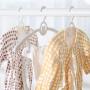 shengyuze Children Clothes Hanger, 5Pcs Extendable Children Kids Clothes Hanger Baby Trousers Drying Holder Rack - Beige