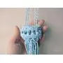 Little boys room decor. Mini air plant hanger. Macrame home decor. Blue plant holder for nursery