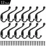 12 Pack Heavy Duty Coat Hooks Wall Mounted Hardware Dual Prong Retro Rustic Dual Hooks for Hats, Coats, Clothes, Towels, Bag, Key Hanger (Black 12 Pack) 12 Pack Heavy Duty Coat Hooks Wall Mounted Hardware Dual Prong Retro Rustic Dual Hooks for Hats, Coats, Clothes, Towels, Bag, Key Hanger (Black 12 Pack)