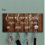 Personalized Key Holder and Dog Leash Wall Hanger Top Quality Handcrafted House Warming or Wedding Gift Key Rack for Organization with Hooks for Keys and Dog Leash Key Organizer for the Hallway