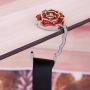 Childplaymate Portable Folding Table Bag Hook Hanger Holder Rose Rhinestone Decor(Red)