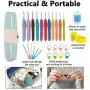 Crochet Kit, 11 Pcs 2.0mm-7.0mm Furls Crochet Hook with Ergonomic Soft Grip Handles, 29 Pack Extra Long Crochet Kit for Beginners with Bag, Comfortable for Arthritic Hands