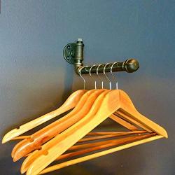 Wall Mounted Clothes Hanger Rack, 30CM Industrial Rustic Wall-Mounted Pipe Hanging Clothing Rack