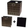 Posprica Foldable Storage Bins - 13x13 Fabric Storage Cube Basket Boxes Containers Drawers (4pcs, Black)