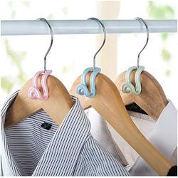20Pcs Random Color Creative Mini Flocking Clothes Hanger Home Easy Hook Closet Organizer