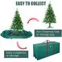 IC ICLOVER Christmas Tree Storage Bag, Extra Large Waterproof Rolling Duffel Box, Fits 6-9 Feet Artificial Disassembled Tree, Dustproof Holiday Decorations Storage Case with Wheels and Handles, Green
