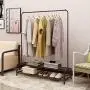 Clothes Rack Metal Garment Racks Heavy Duty Indoor Bedroom Cool Clothing Hanger with Top Rod and Lower Storage Shelf with 2-Tier Shelves 47 x 60 (Length x Height) Brown Clothes Rack Metal Garment Racks Heavy Duty Indoor Bedroom Cool Clothing Hanger with Top Rod and Lower Storage Shelf with 2-Tier Shelves 47 x 60 (Length x Height) Brown