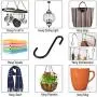 Zeltauto S Shaped Hook Pot Rack Hook Utility Hanger Holder for Kitchenware Utensils Clothes Bags Towels Plants, 30 Pcs (Black)
