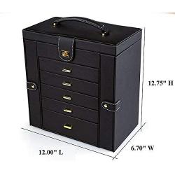 Kendal Huge Leather Jewelry Box/Case/Storage LJC-SHD5BK (Black)