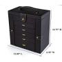 Kendal Huge Leather Jewelry Box/Case/Storage LJC-SHD5BK (Black)
