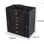 Kendal Huge Leather Jewelry Box/Case/Storage LJC-SHD5BK (Black) Kendal Huge Leather Jewelry Box/Case/Storage LJC-SHD5BK (Black)