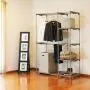 Simple Houseware Freestanding Clothes Garment Organizer Closet, Silver Simple Houseware Freestanding Clothes Garment Organizer Closet, Silver
