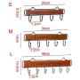 Wall Mounted Clothes Hanger Rack, Wood Retro Storage Rack for Clothes Organizer Hanger Hanging Holder for Bedroom Bathroom(6 Hooks,Brown)