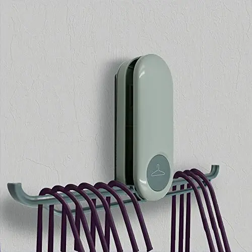 LiXiongBao Clothes Hangers Storage Green Folding Self Adhesive Stacker Rack Holder Organizer, Wall Mounted for Bathroom Balcony LiXiongBao Clothes Hangers Storage Green Folding Self Adhesive Stacker Rack Holder Organizer, Wall Mounted for Bathroom Balcony