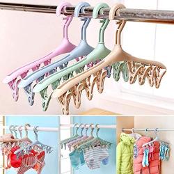 Gugio Baby Clothes Hangers with 8 Clips Non Slip Space Saving for Diapers Socks Lingerie Pant