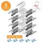 Frezon Pants Hangers, Pant Hangers with Clips Space Saving Skirt Hangers Metal Trouser Clip Hangers Four Tier Heavy Duty Ultra Thin with 360 Degree Chrome Swivel Hook 5 Pack Frezon Pants Hangers, Pant Hangers with Clips Space Saving Skirt Hangers Metal Trouser Clip Hangers Four Tier Heavy Duty Ultra Thin with 360 Degree Chrome Swivel Hook 5 Pack