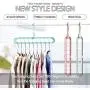 AYOTALL 6 Pack Magic Clothes Hanger 9-Hole Hanger Multifunctional Heavy Duty Plastic Magic Hook Rotatable Space Saving Storage Organizer for Wrinkle-Free Shirts, Pants, and Coats - Beige