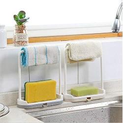 FidgetKute Towel Storage Hanging Rack Shelf Bathroom Kitchen Dishcloth Dish Cloth Hanger Beige