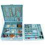 KLOUD City Two-Layer lint Jewelry Boxes Organizer Display Storage case with Lock (Blue)