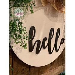 Hello Door Sign - 22" Customized Word Decoration - Hello Wreath For Front Door - Fall Hello Door Hanger - Welcome - Last Name Sign - Custom