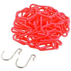 uxcell Plastic Household Clothes Display Hanging Chain Hook Hanger 9.6Ft long Hot Pink