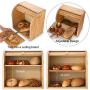 Bread Box, G.a HOMEFAVOR 2 Layer Bamboo Bread Boxes for Kitchen Food Storage, Large Capacity Bread Keeper Roll Top with Removable Layer, 15" x 9.8" x 14.2", 15 mm Thickness (Self-assembly)