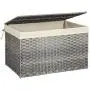 SONGMICS Storage Chest with Cotton Liner, Storage Trunk Rattan-Style, Laundry Hamper with Lid and Handles, for Bedroom Closet Laundry Room, 29.9 x 17.7 x 18.1 Inches, Gray URST76WG SONGMICS Storage Chest with Cotton Liner, Storage Trunk Rattan-Style, Laundry Hamper with Lid and Handles, for Bedroom Closet Laundry Room, 29.9 x 17.7 x 18.1 Inches, Gray URST76WG