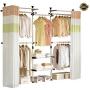 PRINCE HANGER | Deluxe 4 Tier & Shelf Hanger with Curtain | Clothing Rack | Closet Organizer | PHUS-0061, Made in Korea