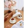 Mijenko Wooden Tea Boxes Organizer - Rose Gold, Luxury Tea Organizer for Tea Bags, Loose Leaf Tea Storage and Display. Tea Bag Organizer Tea Chest with Glass Lid, Soft Close Hinges, and Steel Dividers