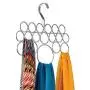 iDesign Axis Metal Loop Scarf Hanger, No Snag Closet Organization Storage Holder for Scarves, Mens Ties, Womens Shawls, Pashminas, Belts, Accessories, Clothes, 18 Loops, Chrome