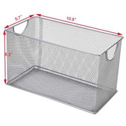 SK SHARKBANG Metal Mesh CD Basket Holder Disc Organizer Desk Storage Bin Boxes for Home&Office Silver