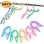 PiscatorZone 10 Pcs Travel Hangers Portable Folding Clothes Hangers Travel Accessories Foldable Clothes Drying Rack