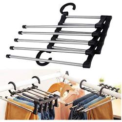 Firm Portable Hand-Held Closet Organizer Trouser Pants Ties Scarf Shawl Rack Hangers for Clothes Drying Rack 5pcs