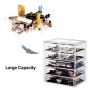 Makeup Organizer Acrylic Cosmetic with 7 Storage Drawers and Jewelry Display Boxes One-piece
