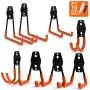 CoolYeah Steel Garage Storage Utility Double Hooks, Heavy Duty for Organizing Power Tools,Ladders,Bulk items (Pack of 8)