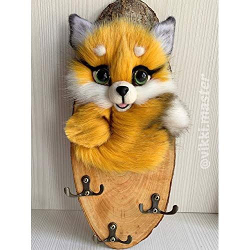 Fox on wooden Key Holder, wooden Key Rack, wooden Key Cabinet, Fox Key hanger, wooden Hanger, Leash Hanger