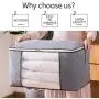 Foldable Storage Bag Organizers, Waterproof Anti-Mold Moisture Proof Clothes Storage Container Zipper Bag with Clear Window Carry Handles for Blanket Comforter Bedding, Closet Storage Boxes (3 Packs) Foldable Storage Bag Organizers, Waterproof Anti-Mold Moisture Proof Clothes Storage Container Zipper Bag with Clear Window Carry Handles for Blanket Comforter Bedding, Closet Storage Boxes (3 Packs)